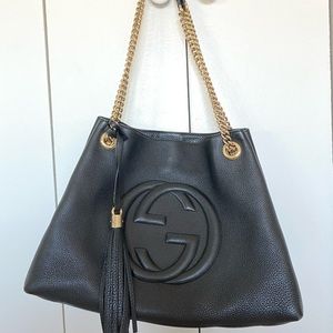 Gucci Medium Soho Chain Shoulder Bag in Black
